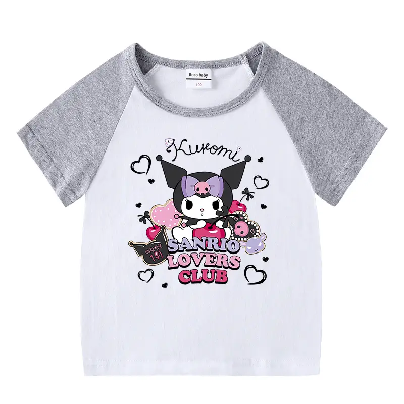 2023 Kids Summer Suit Black White Cartoon Short Sleeve - Image 16
