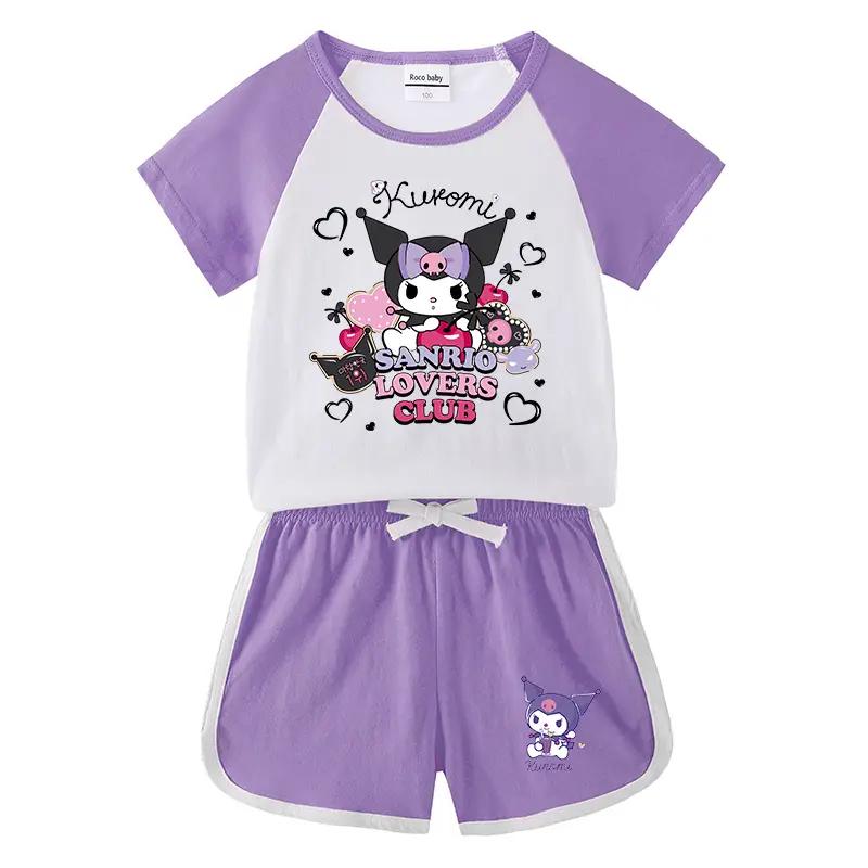 2023 Kids Summer Suit Black White Cartoon Short Sleeve - Image 8