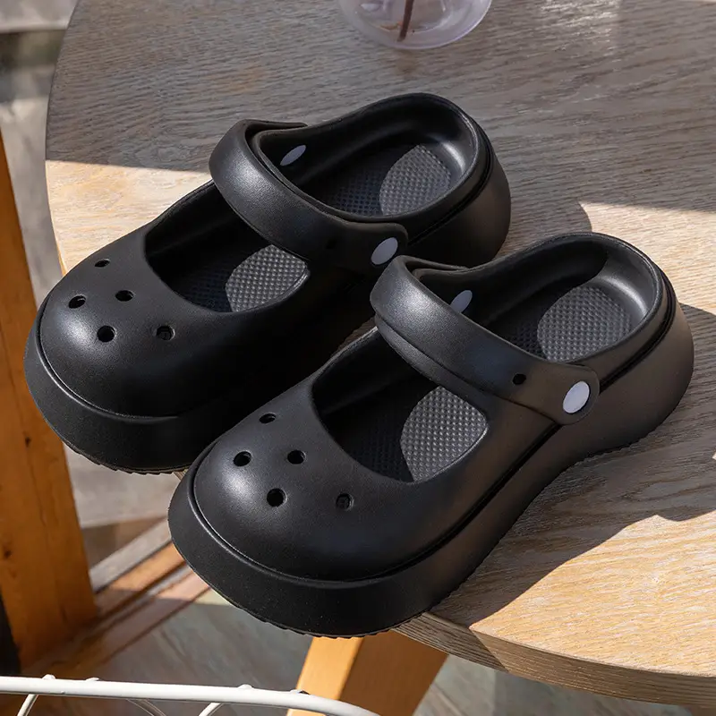 Women's Black Mesh Half Slippers 2024 Summer - Image 4