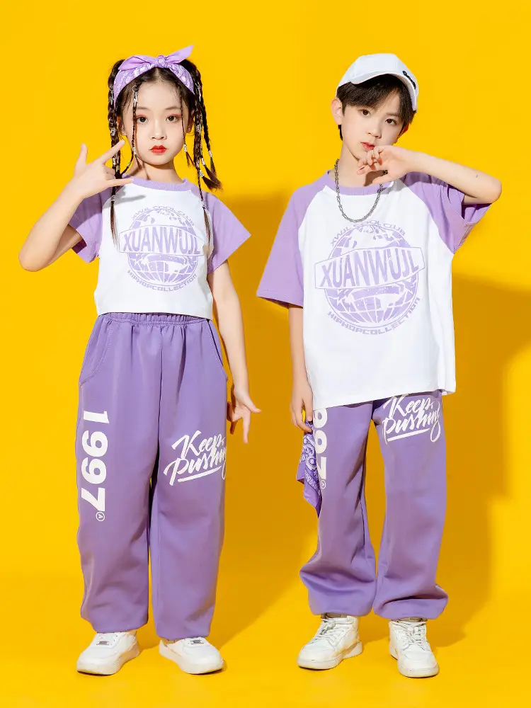 Children's Purple Costumes Set for Games & Dance - Image 7