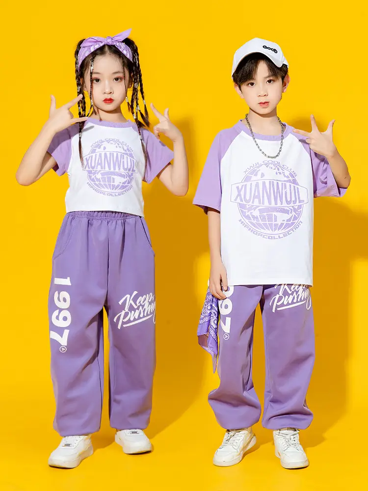 Children's Purple Costumes Set for Games & Dance - Image 8