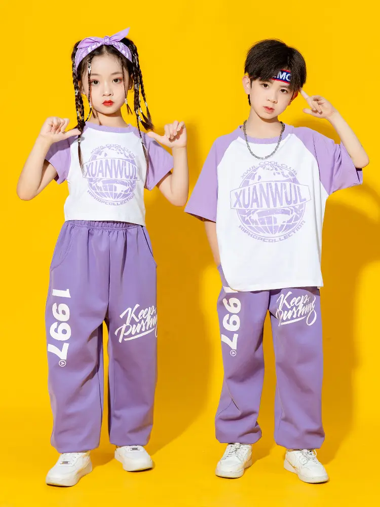 Children's Purple Costumes Set for Games & Dance - Image 9