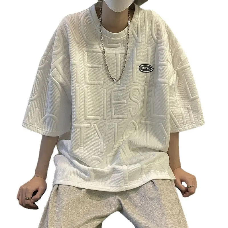 Men's White Printed Loose T-Shirt Summer 2023 - Image 5