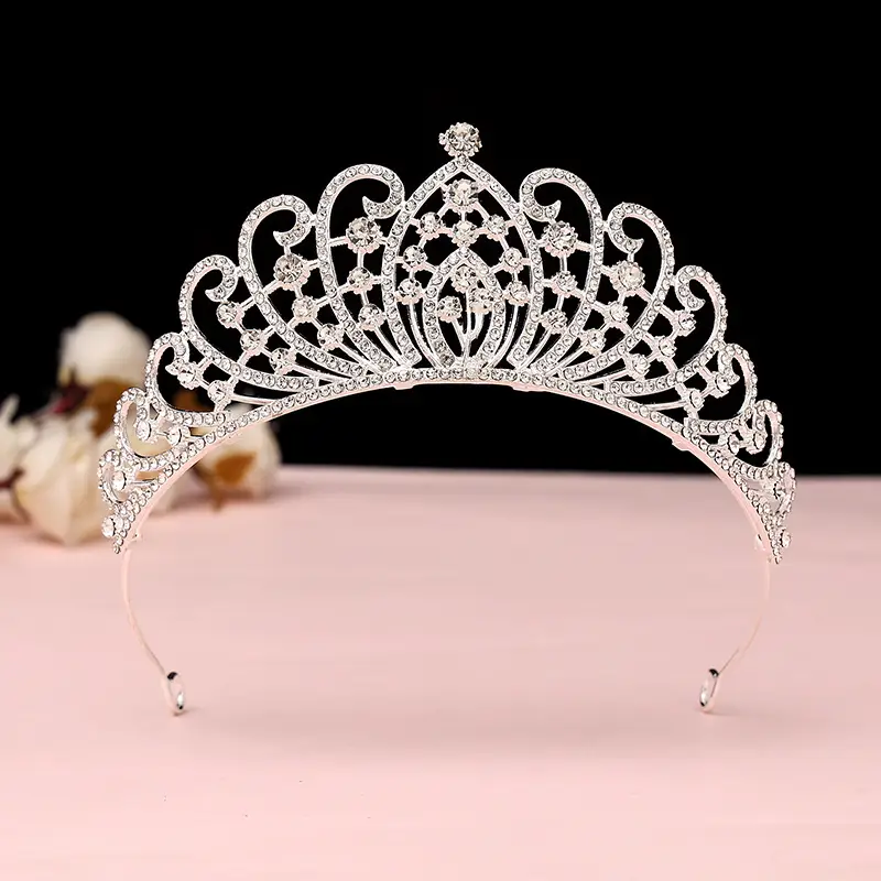 Luxury Crystal Korean Bridal Crown Bar for Girls