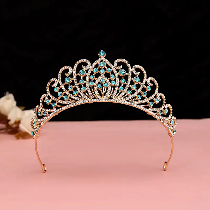 Luxury Crystal Korean Bridal Crown Bar for Girls