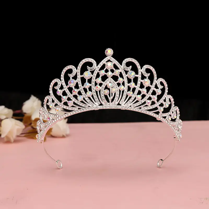 Luxury Crystal Korean Bridal Crown Bar for Girls