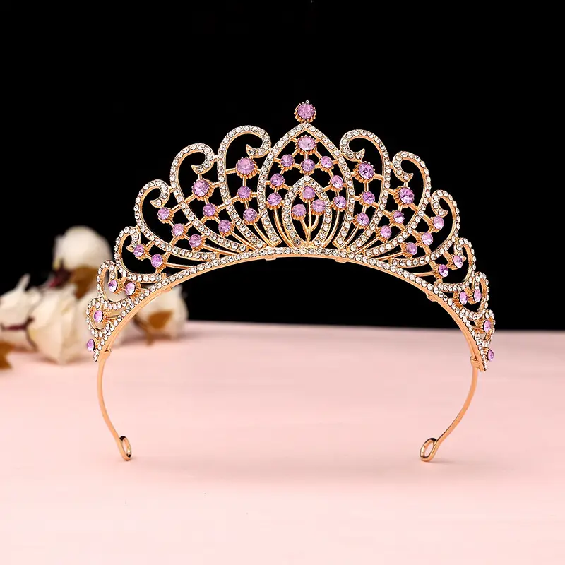 Luxury Crystal Korean Bridal Crown Bar for Girls