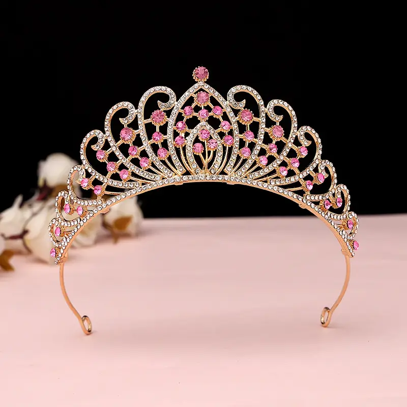 Luxury Crystal Korean Bridal Crown Bar for Girls