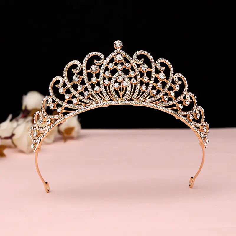 Luxury Crystal Korean Bridal Crown Bar for Girls