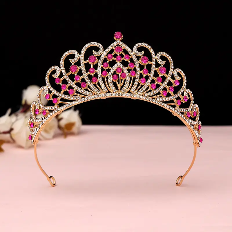 Luxury Crystal Korean Bridal Crown Bar for Girls