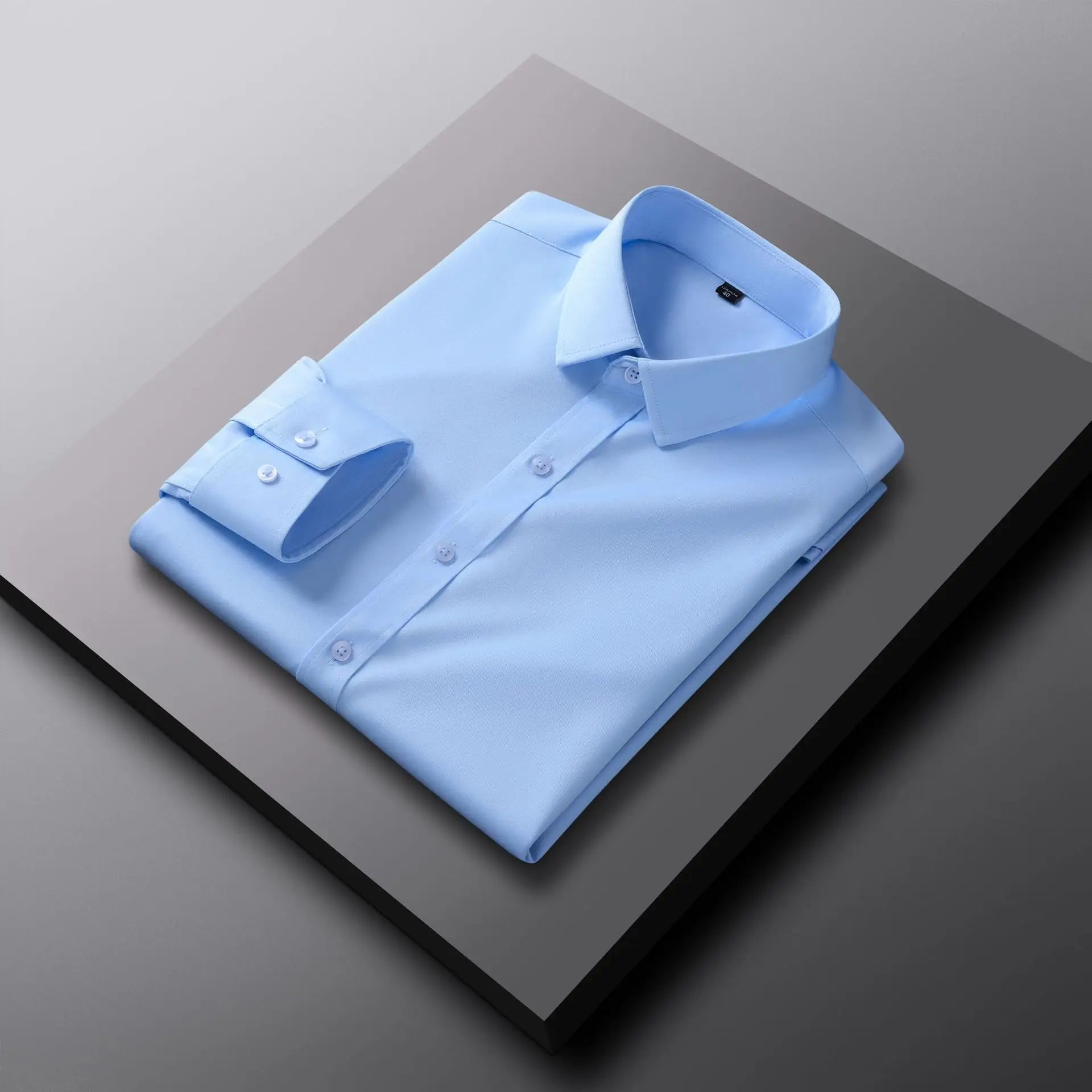 Purple Men's Long Sleeve Slim Fit Shirt - Image 34
