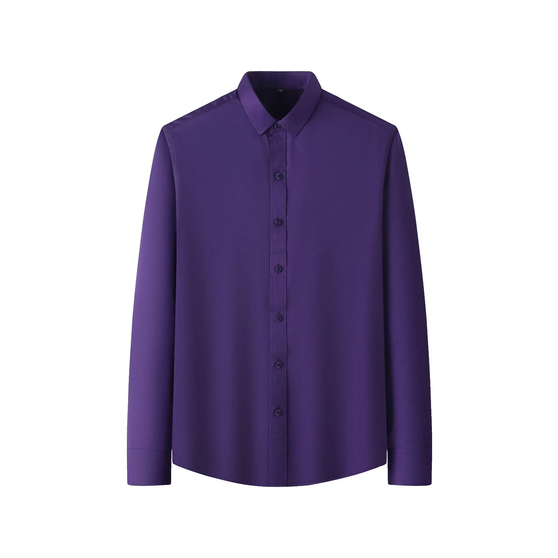 Purple Men's Long Sleeve Slim Fit Shirt - Image 37
