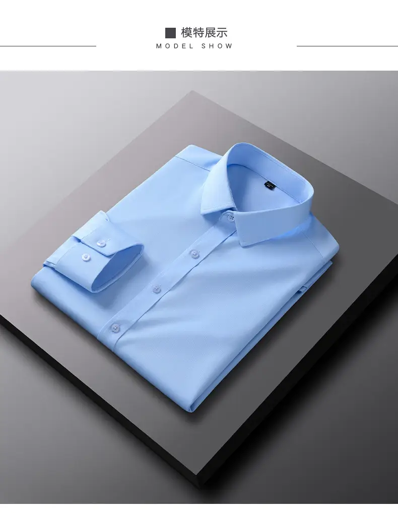 Purple Men's Long Sleeve Slim Fit Shirt — feature 15