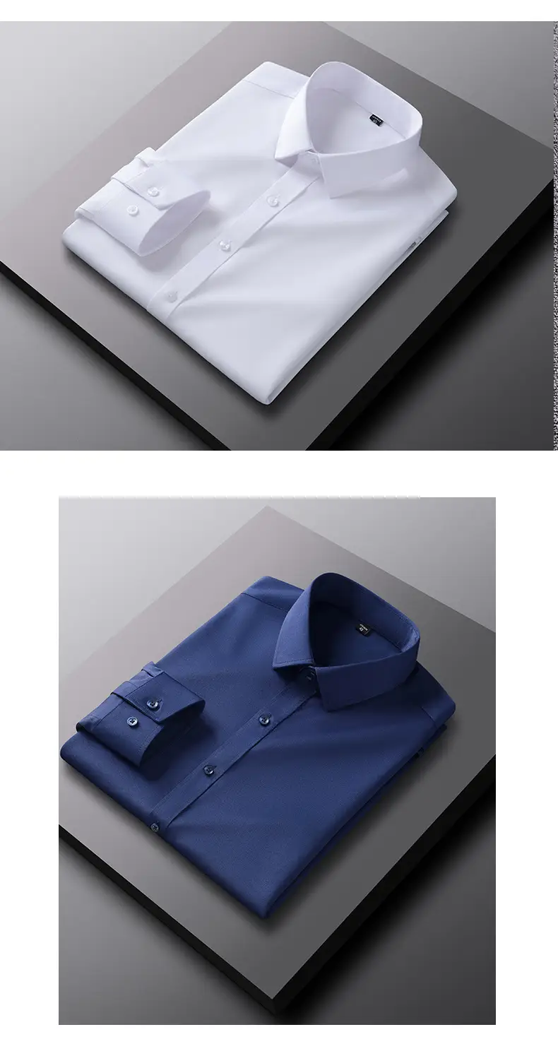 Purple Men's Long Sleeve Slim Fit Shirt — feature 17