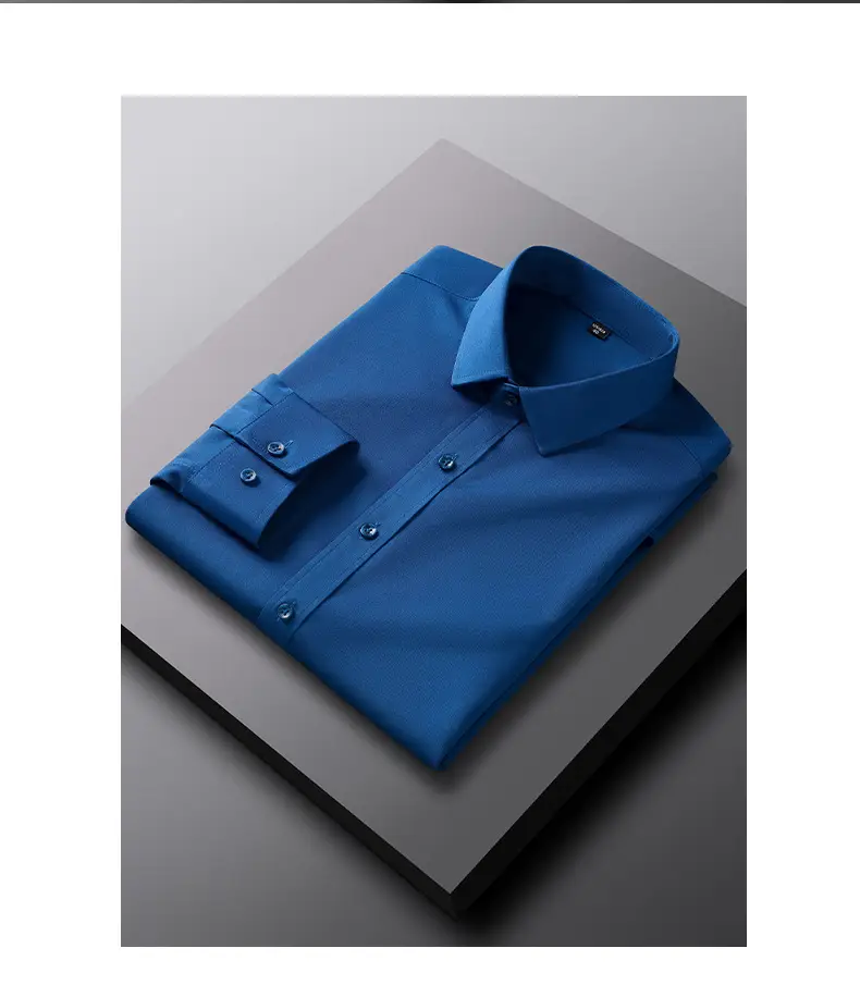 Purple Men's Long Sleeve Slim Fit Shirt — feature 19