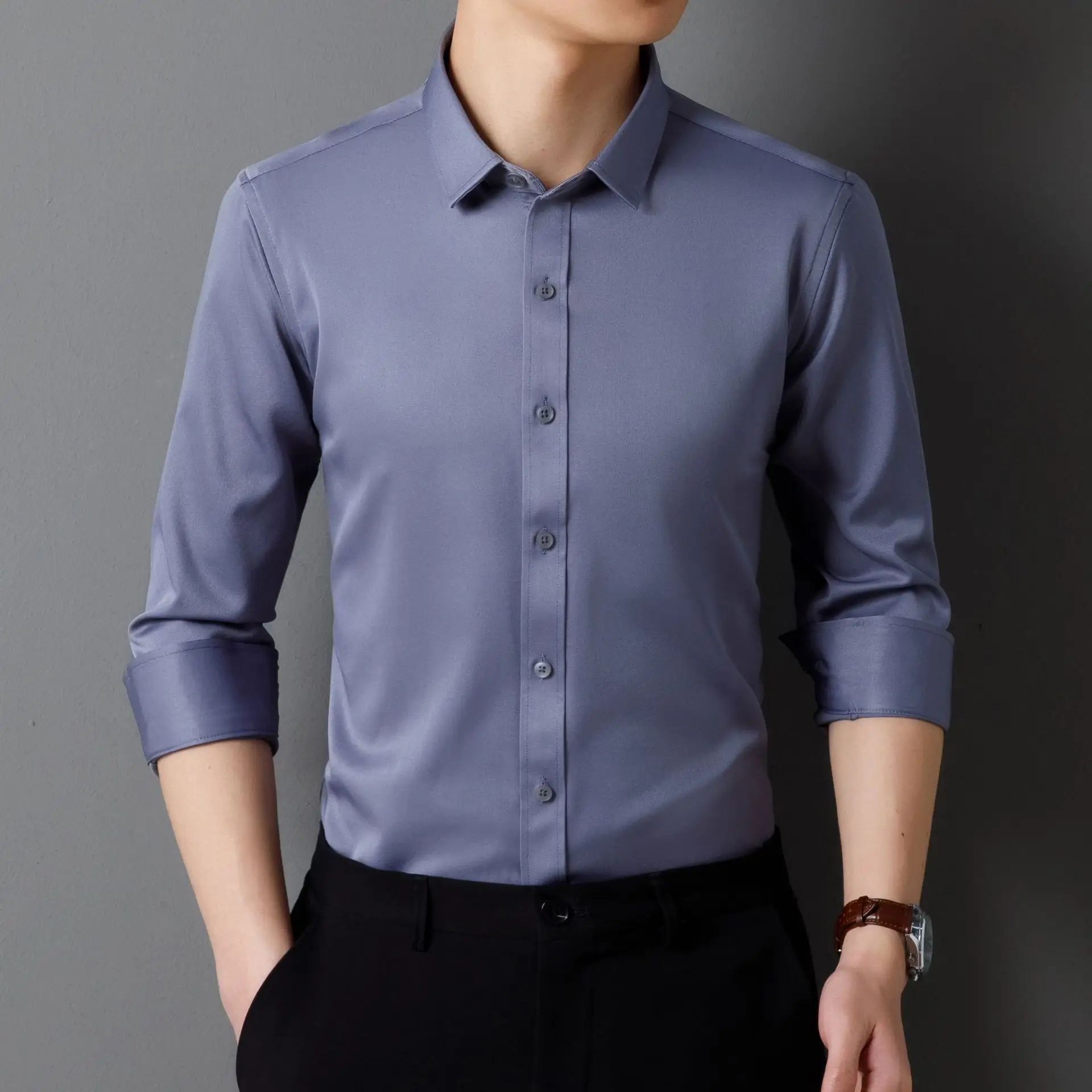 stretch long sleeve no pocket gray