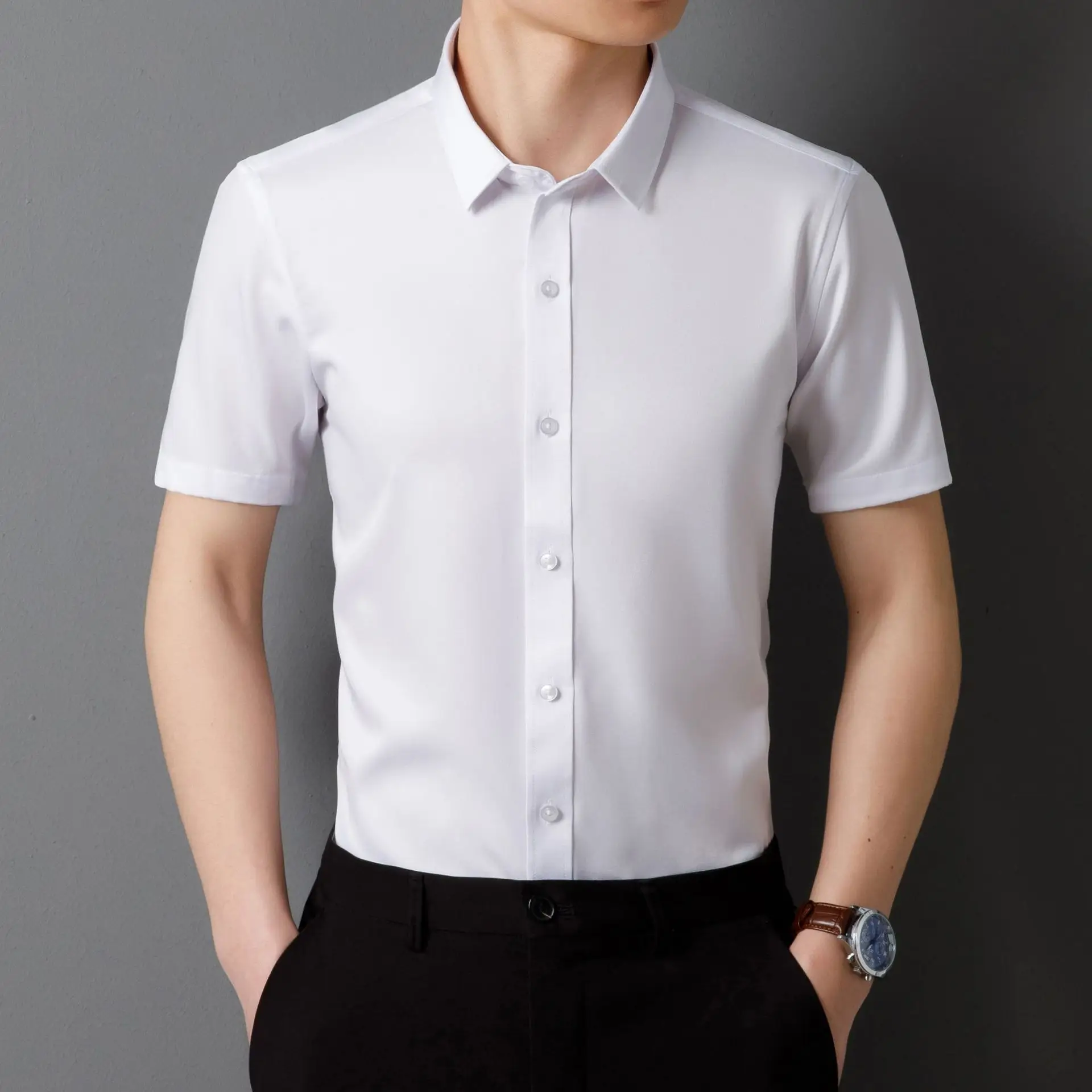 Purple Men's Long Sleeve Slim Fit Shirt - Image 32