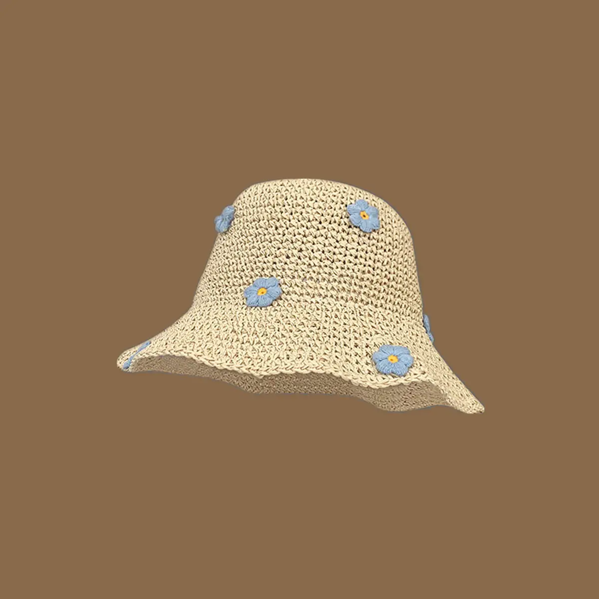 Women Straw Bow Cap Wide Brim Pink Letter - Image 68