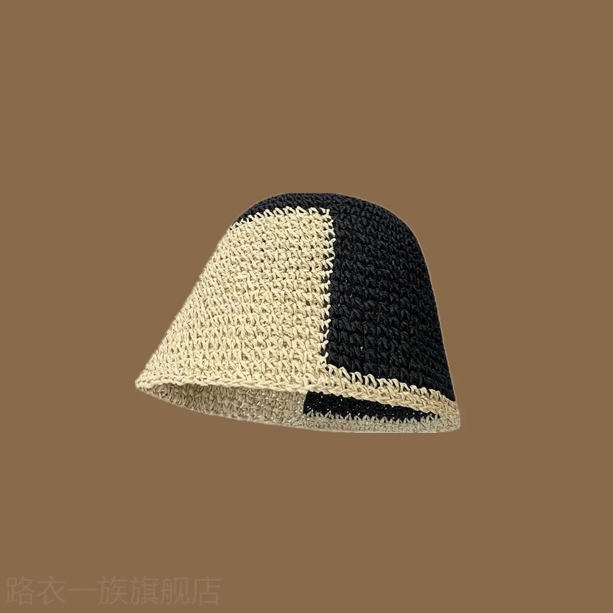 Women Straw Bow Cap Wide Brim Pink Letter - Image 17