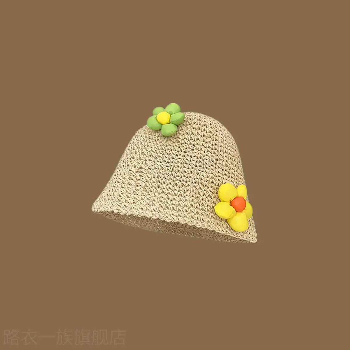 Women Straw Bow Cap Wide Brim Pink Letter - Image 20