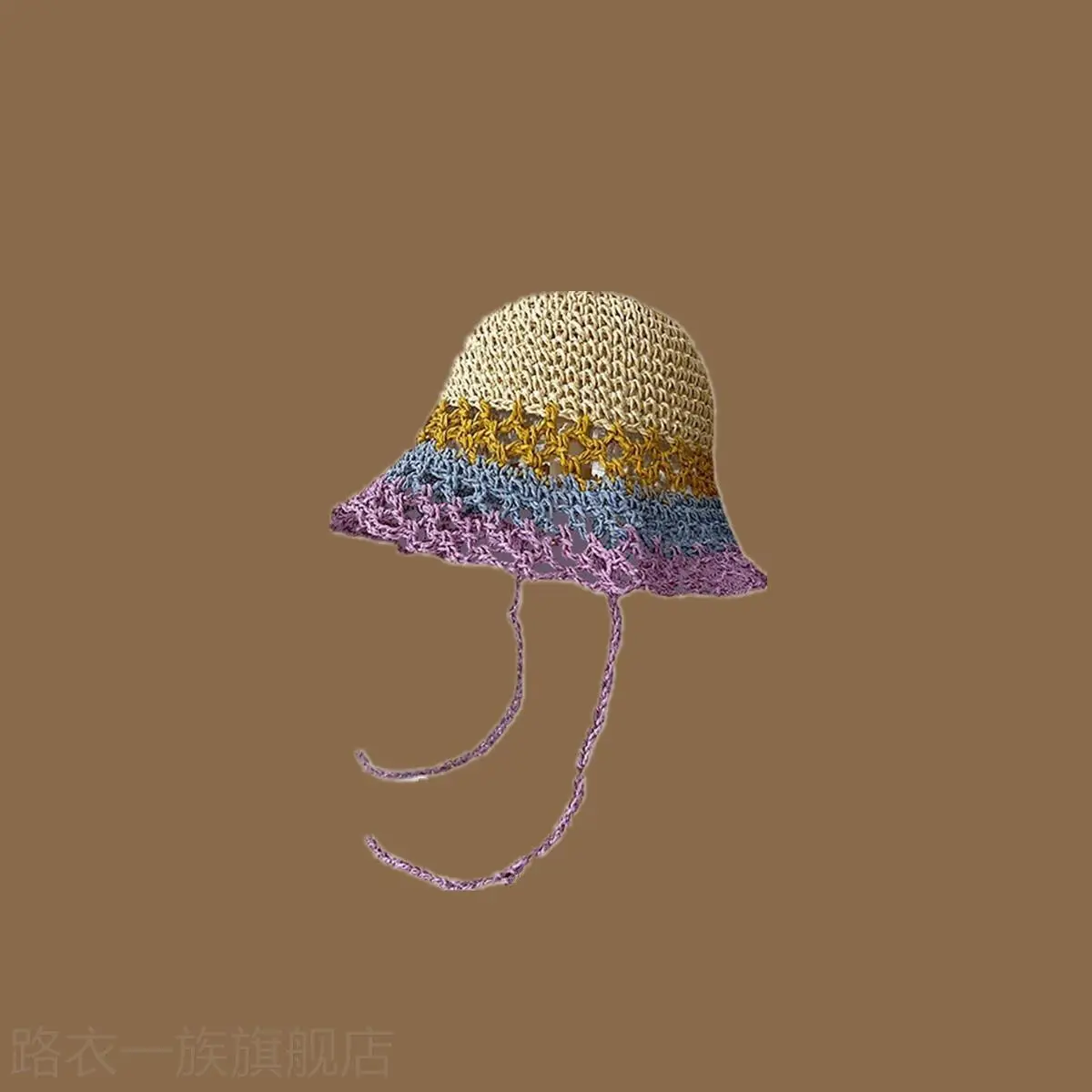 Women Straw Bow Cap Wide Brim Pink Letter - Image 22