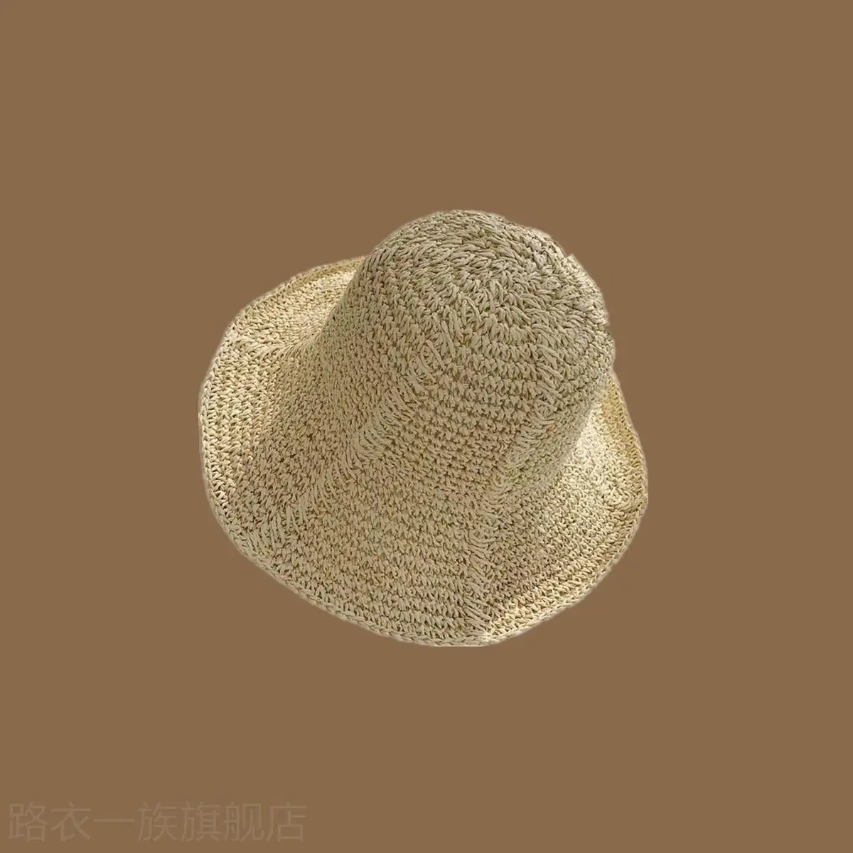 Women Straw Bow Cap Wide Brim Pink Letter - Image 26