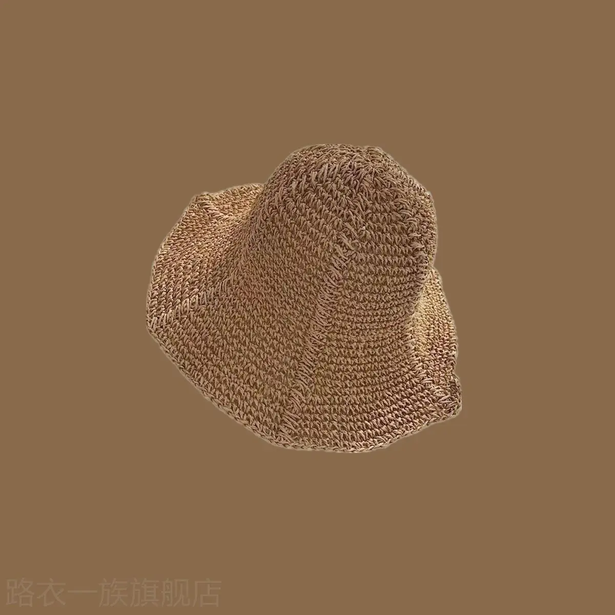 Women Straw Bow Cap Wide Brim Pink Letter - Image 27