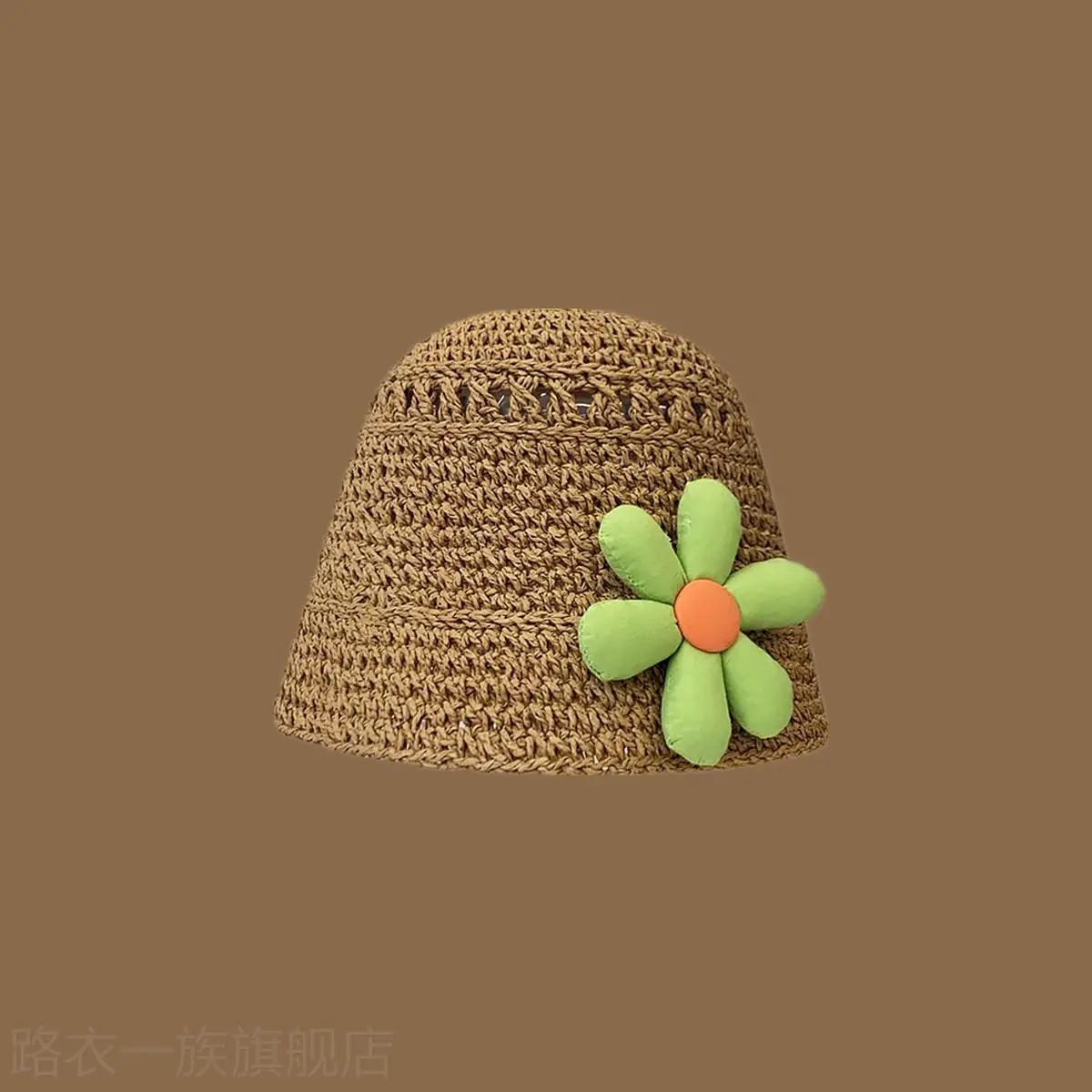 Women Straw Bow Cap Wide Brim Pink Letter - Image 6