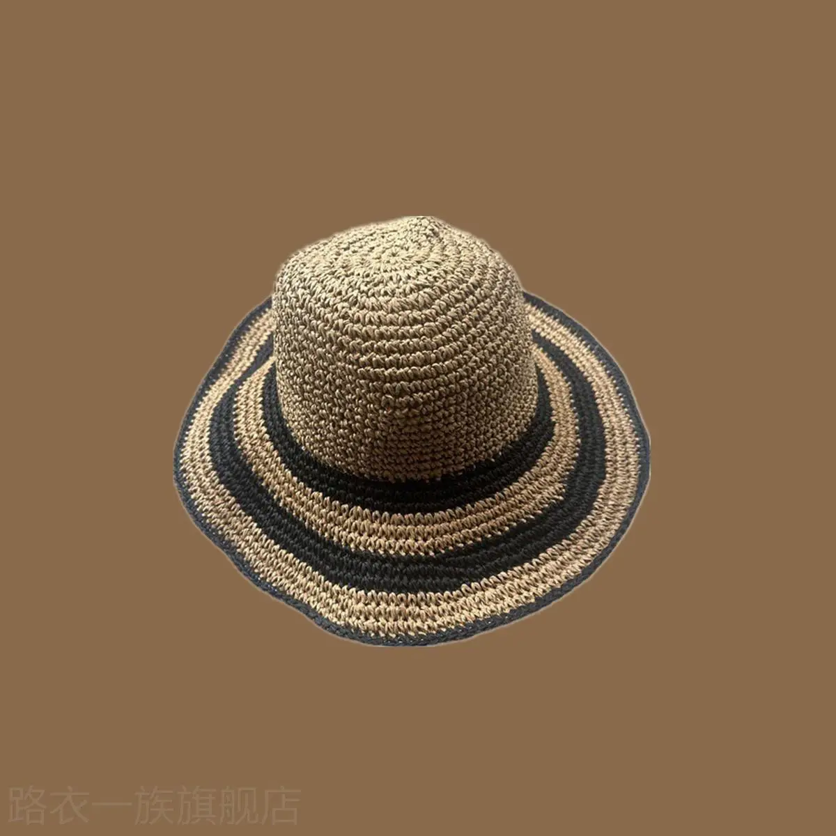 Women Straw Bow Cap Wide Brim Pink Letter - Image 64