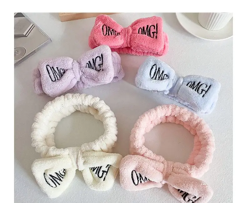 Pink Embroidered Bow Headband for Women — feature 11