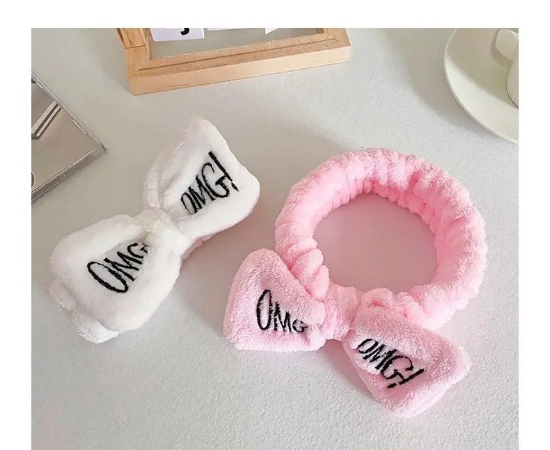 Pink Embroidered Bow Headband for Women — feature 12