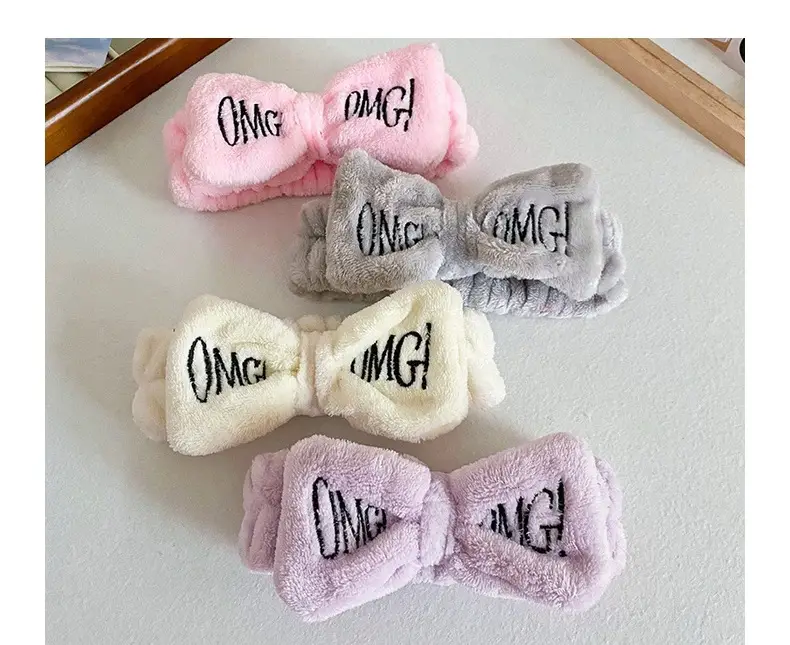 Pink Embroidered Bow Headband for Women — feature 9
