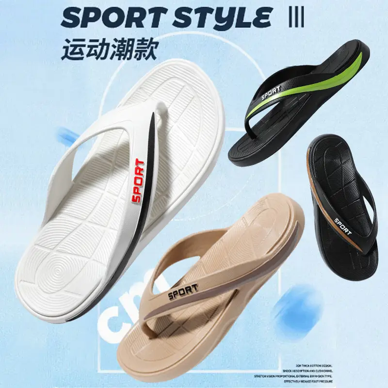 Men's Black Mesh Flip Flops Summer Casual Sandals