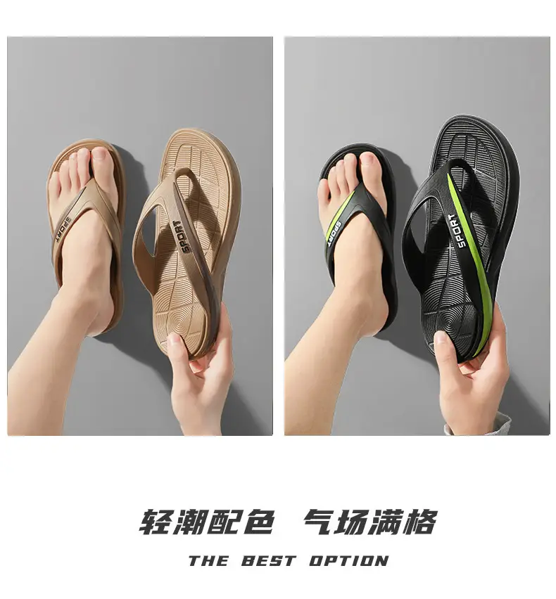 Men's Black Mesh Flip Flops Summer Casual Sandals — feature 15