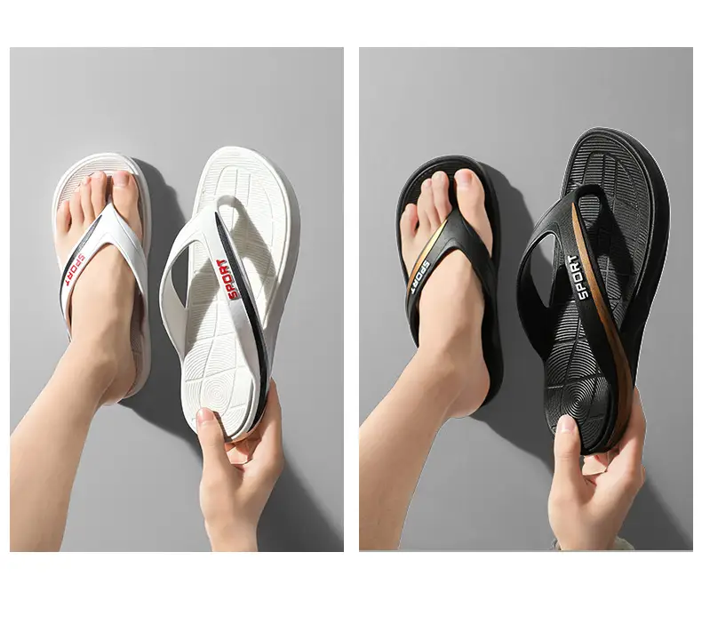 Men's Black Mesh Flip Flops Summer Casual Sandals — feature 17