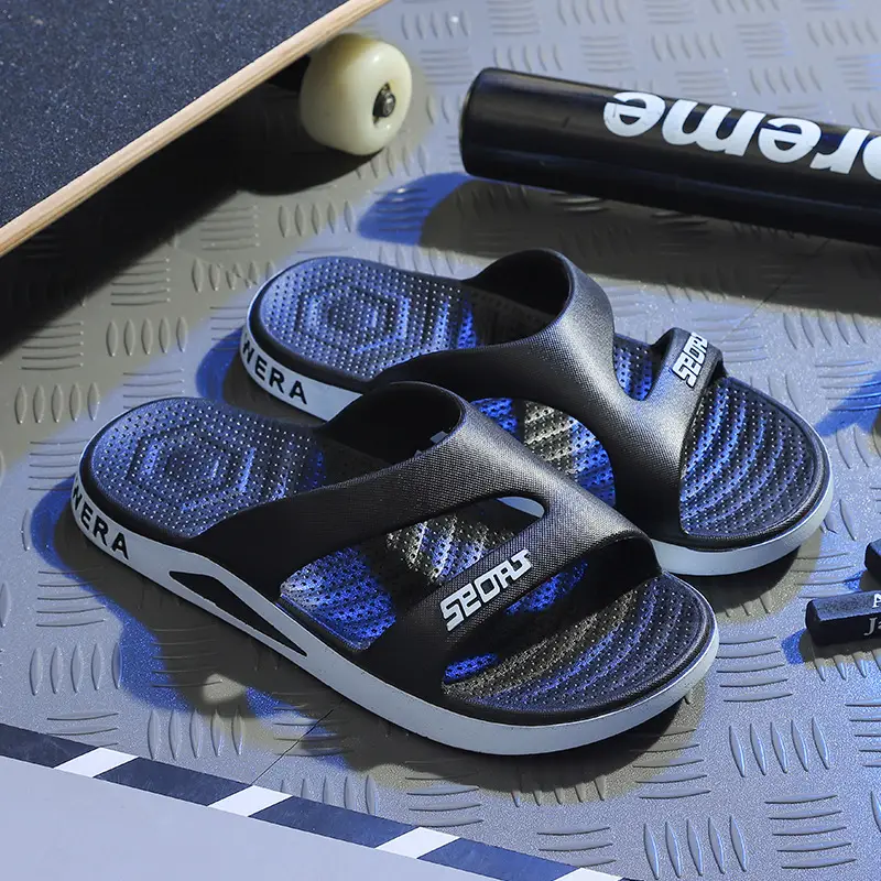 Men's Black Mesh Flip Flops Summer Casual Sandals