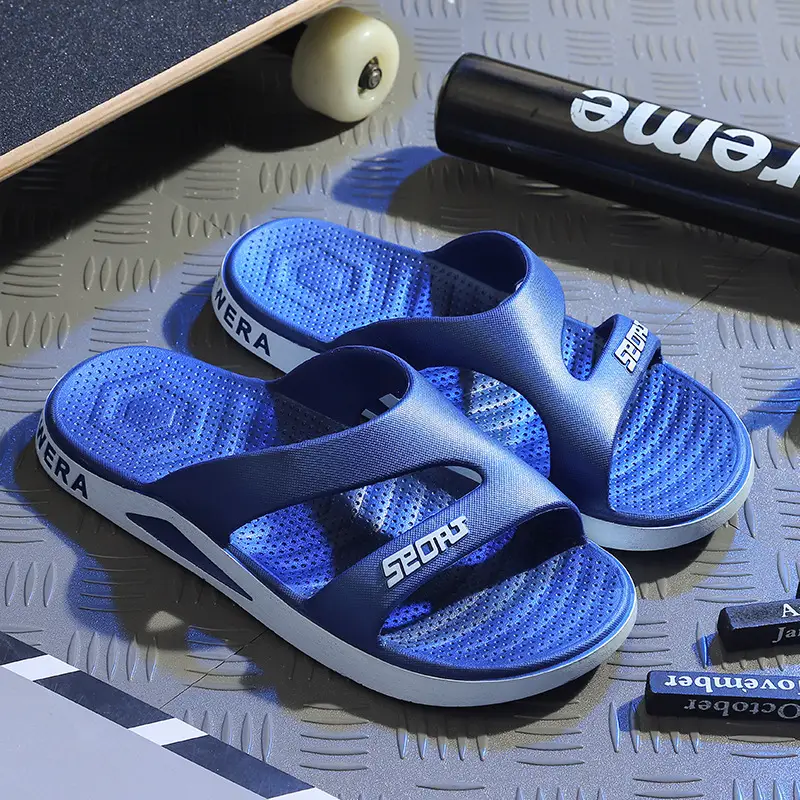 Men's Black Mesh Flip Flops Summer Casual Sandals