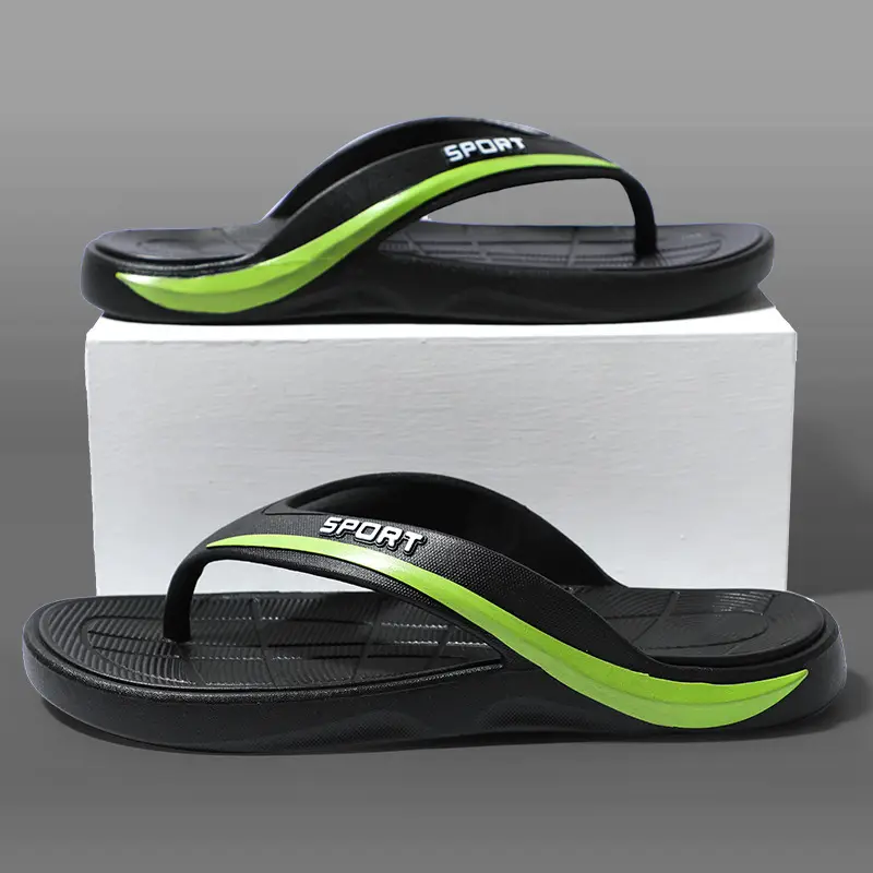 Men's Black Mesh Flip Flops Summer Casual Sandals