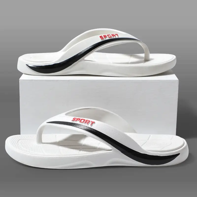 Men's Black Mesh Flip Flops Summer Casual Sandals