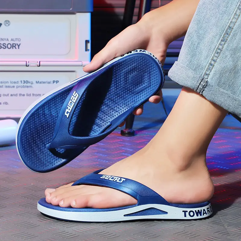 Men's Black Mesh Flip Flops Summer Casual Sandals