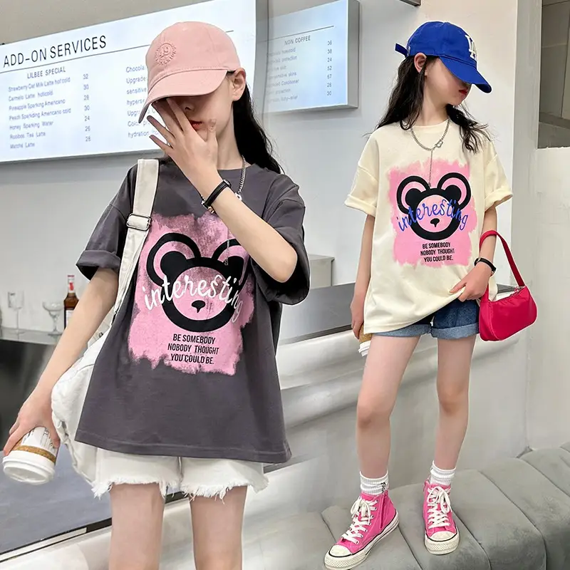 Girls Cotton Printed T-Shirt Medium Large Summer Wear