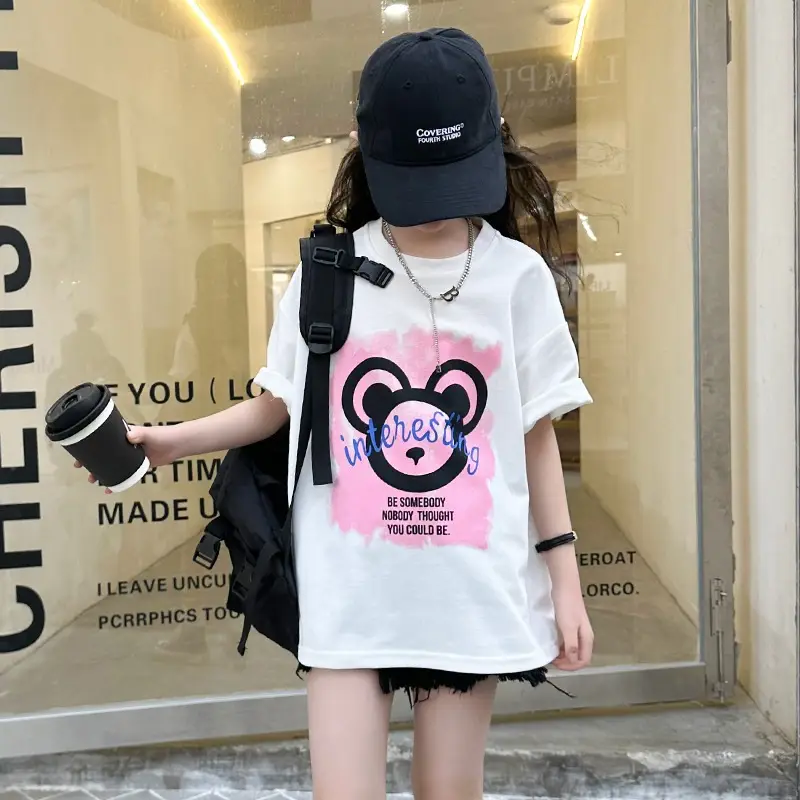 Girls Cotton Printed T-Shirt Medium Large Summer Wear