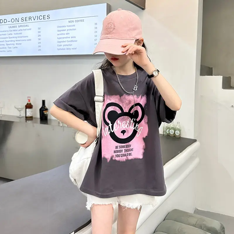 Girls Cotton Printed T-Shirt Medium Large Summer Wear