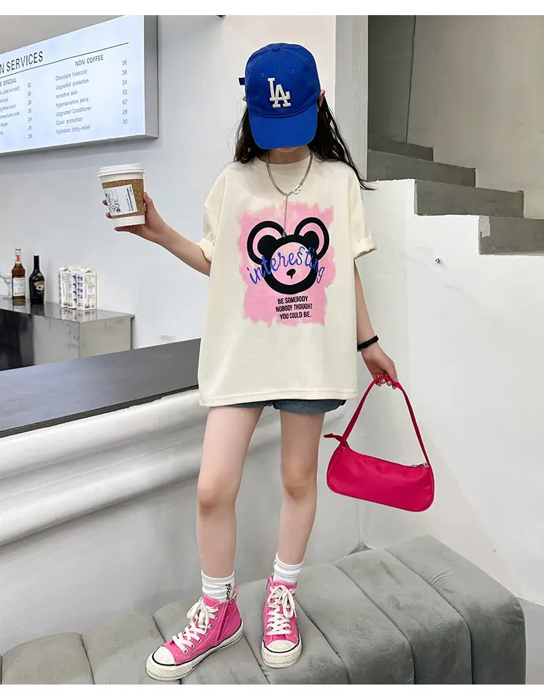 Girls Cotton Printed T-Shirt Medium Large Summer Wear — feature 17