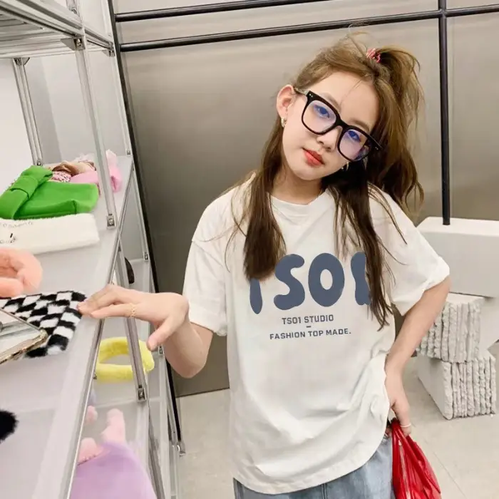 Girls Cotton Printed T-Shirt Medium Large Summer Wear