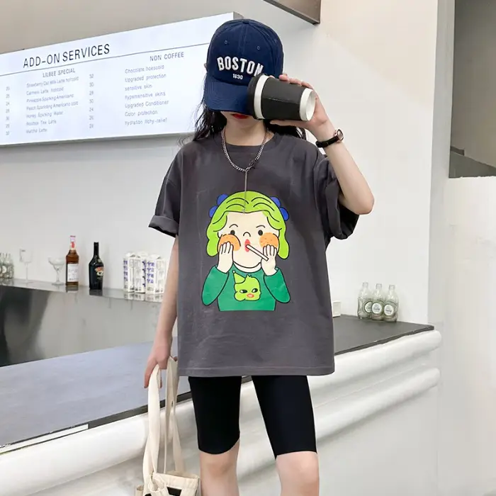 Girls Cotton Printed T-Shirt Medium Large Summer Wear