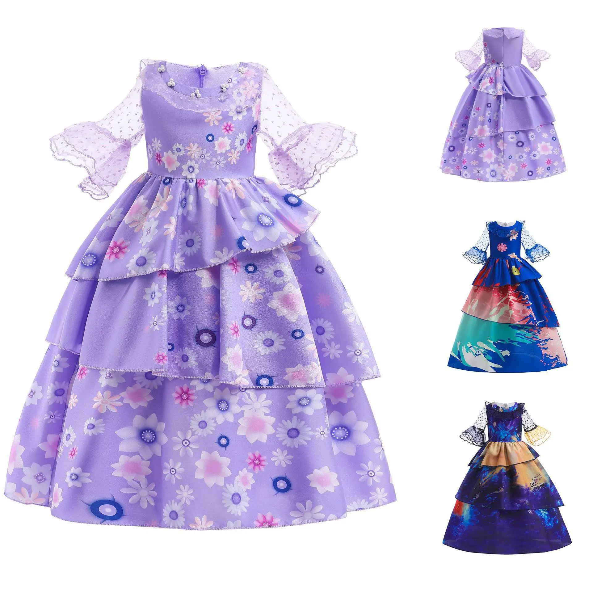 2023 Cross-border New Magic Full House Encanto Princess Dress Kids Dress with Bag - Image 30