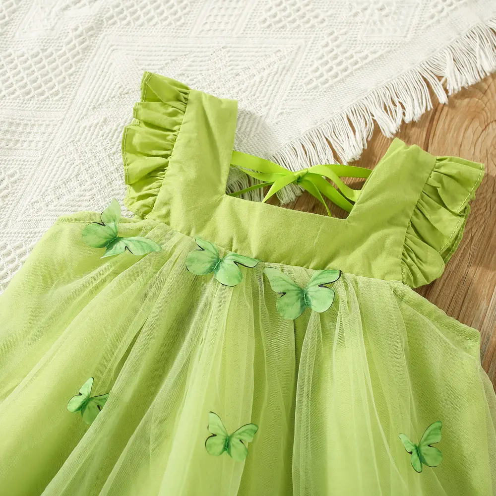 Purple Three-Dimensional Butterfly Princess Dress for Girls — feature 12