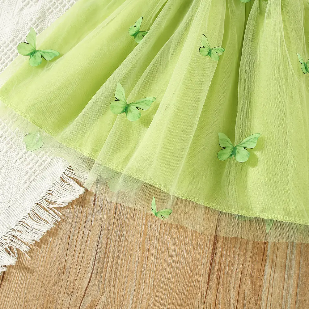 Purple Three-Dimensional Butterfly Princess Dress for Girls — feature 13