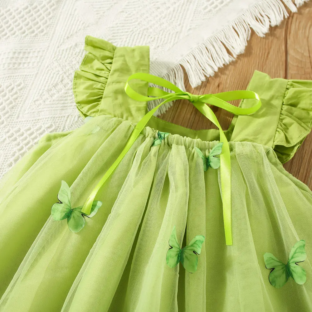 Purple Three-Dimensional Butterfly Princess Dress for Girls — feature 14